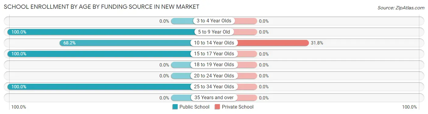 School Enrollment by Age by Funding Source in New Market