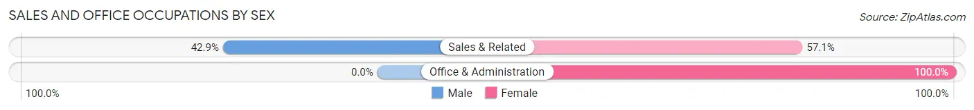 Sales and Office Occupations by Sex in New Site