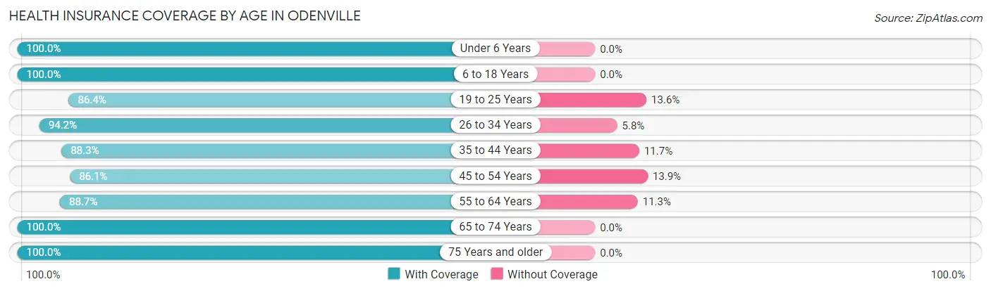 Health Insurance Coverage by Age in Odenville