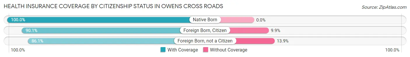 Health Insurance Coverage by Citizenship Status in Owens Cross Roads