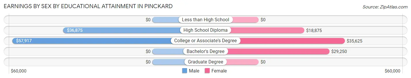 Earnings by Sex by Educational Attainment in Pinckard