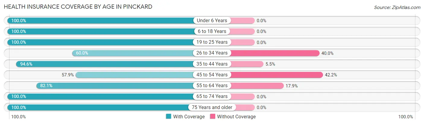 Health Insurance Coverage by Age in Pinckard