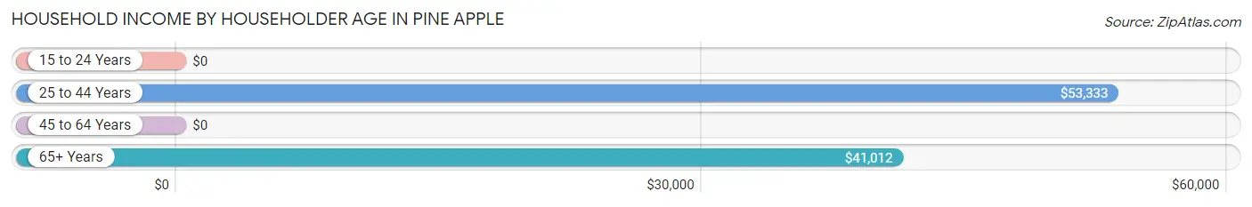 Household Income by Householder Age in Pine Apple