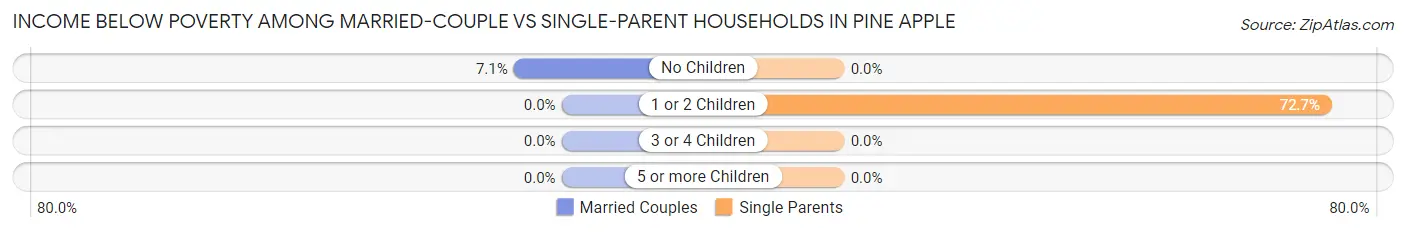 Income Below Poverty Among Married-Couple vs Single-Parent Households in Pine Apple