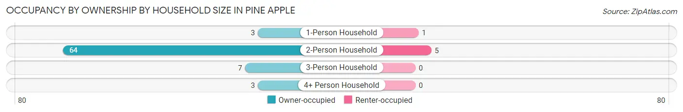 Occupancy by Ownership by Household Size in Pine Apple