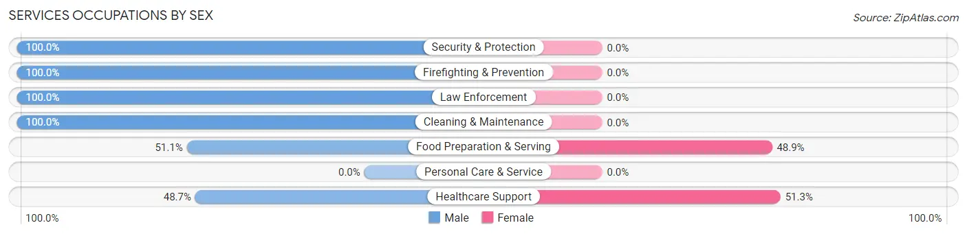Services Occupations by Sex in Rainsville