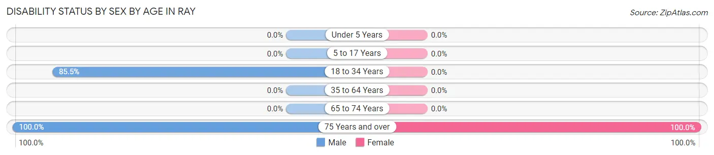 Disability Status by Sex by Age in Ray
