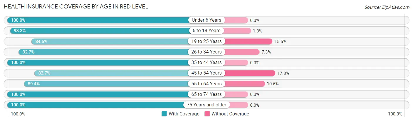 Health Insurance Coverage by Age in Red Level