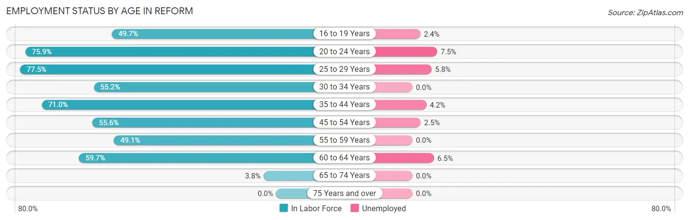 Employment Status by Age in Reform