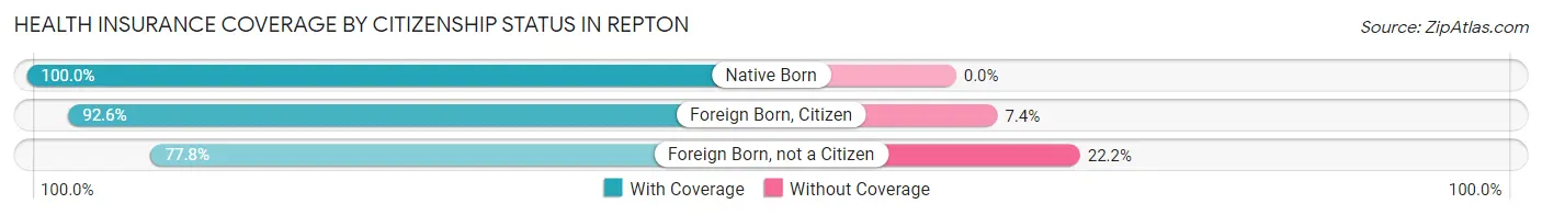 Health Insurance Coverage by Citizenship Status in Repton