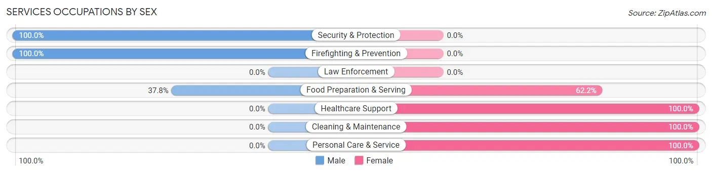 Services Occupations by Sex in Rogersville