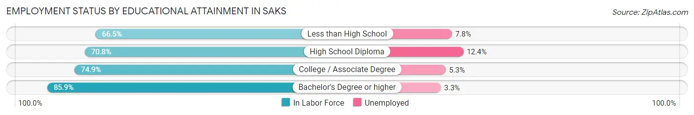 Employment Status by Educational Attainment in Saks