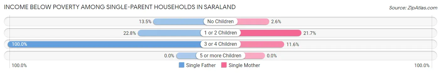 Income Below Poverty Among Single-Parent Households in Saraland