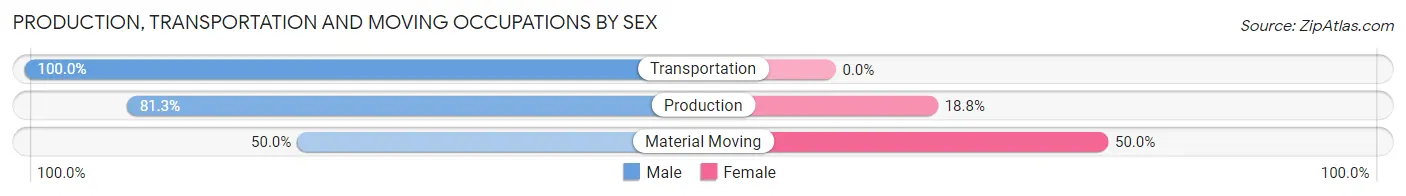 Production, Transportation and Moving Occupations by Sex in Section