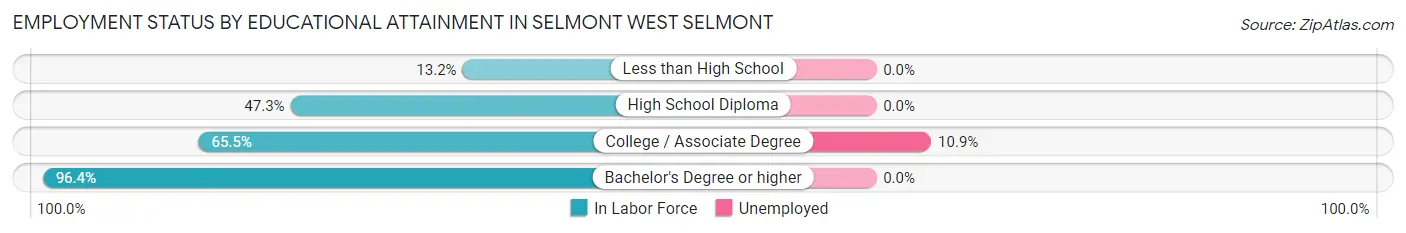 Employment Status by Educational Attainment in Selmont West Selmont