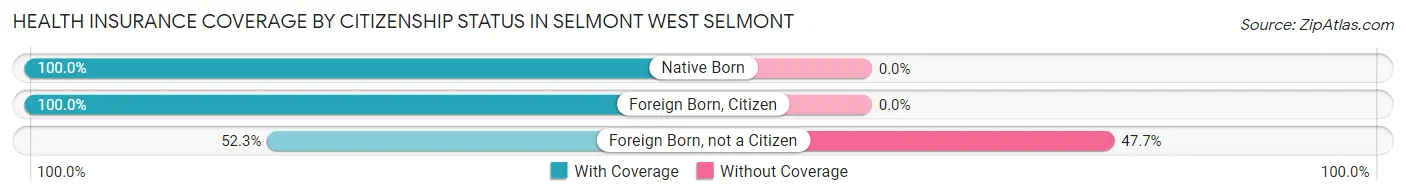 Health Insurance Coverage by Citizenship Status in Selmont West Selmont