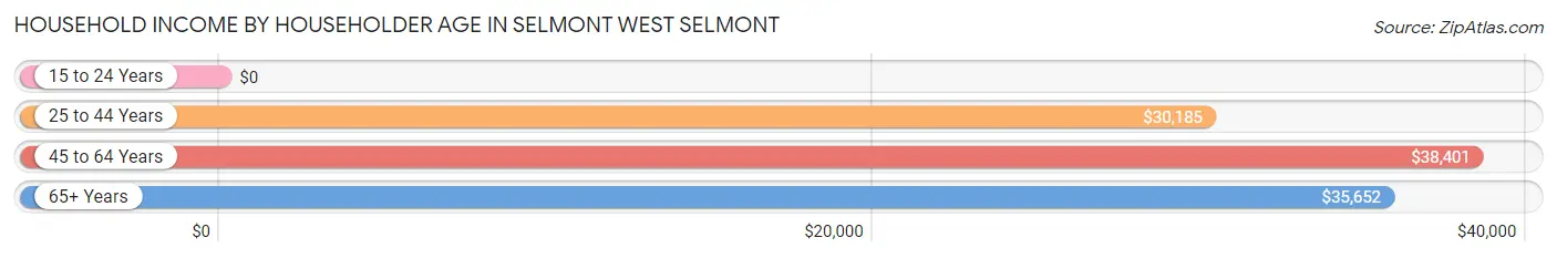 Household Income by Householder Age in Selmont West Selmont