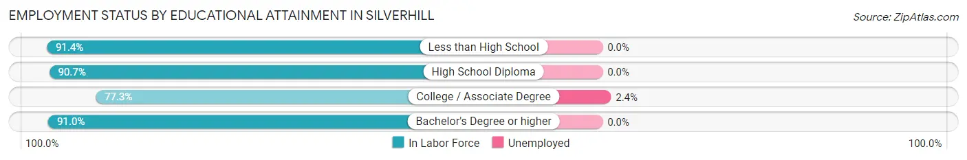 Employment Status by Educational Attainment in Silverhill