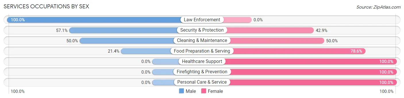 Services Occupations by Sex in Silverhill