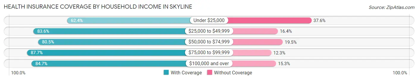 Health Insurance Coverage by Household Income in Skyline