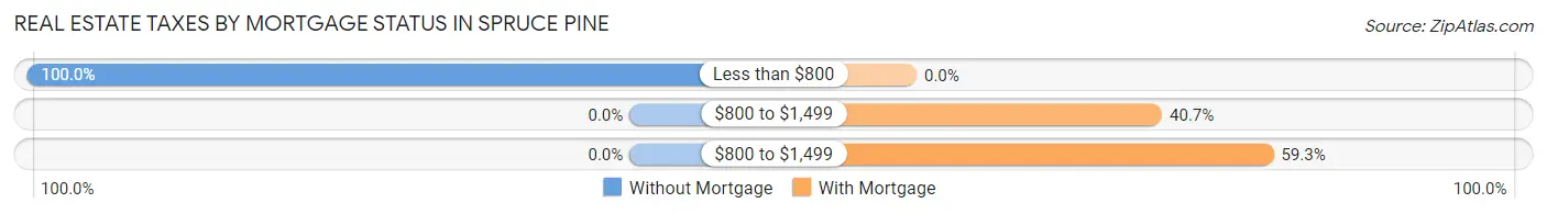 Real Estate Taxes by Mortgage Status in Spruce Pine