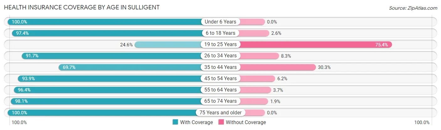 Health Insurance Coverage by Age in Sulligent