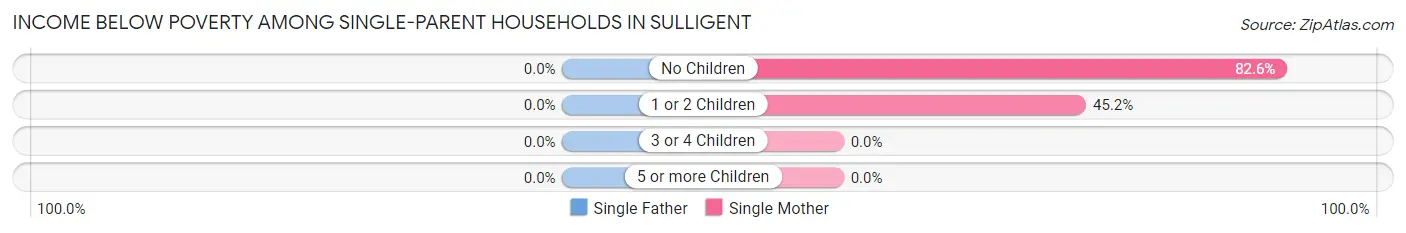 Income Below Poverty Among Single-Parent Households in Sulligent