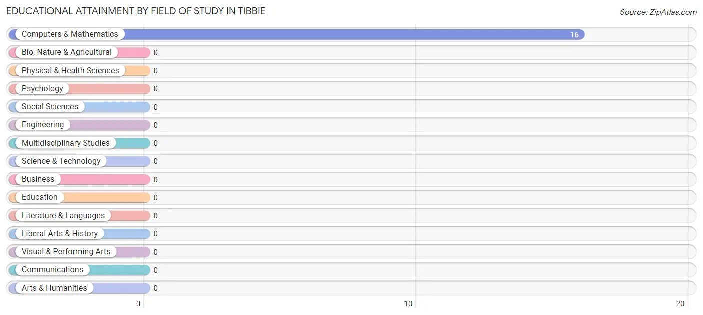 Educational Attainment by Field of Study in Tibbie