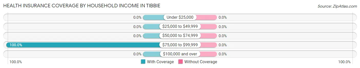 Health Insurance Coverage by Household Income in Tibbie