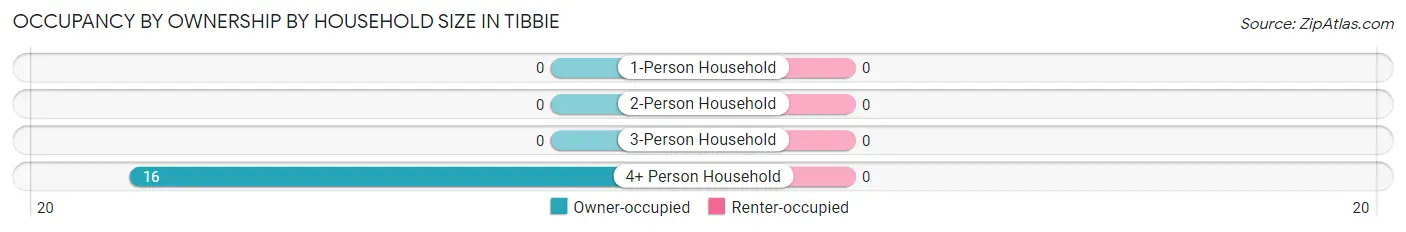 Occupancy by Ownership by Household Size in Tibbie