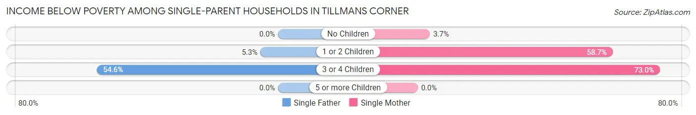Income Below Poverty Among Single-Parent Households in Tillmans Corner