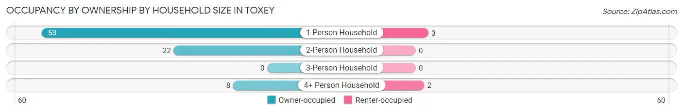 Occupancy by Ownership by Household Size in Toxey