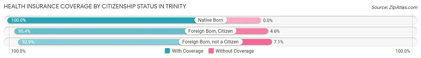 Health Insurance Coverage by Citizenship Status in Trinity