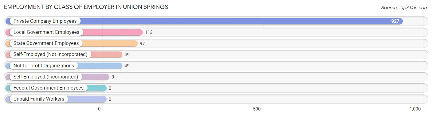 Employment by Class of Employer in Union Springs