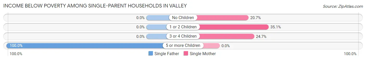 Income Below Poverty Among Single-Parent Households in Valley