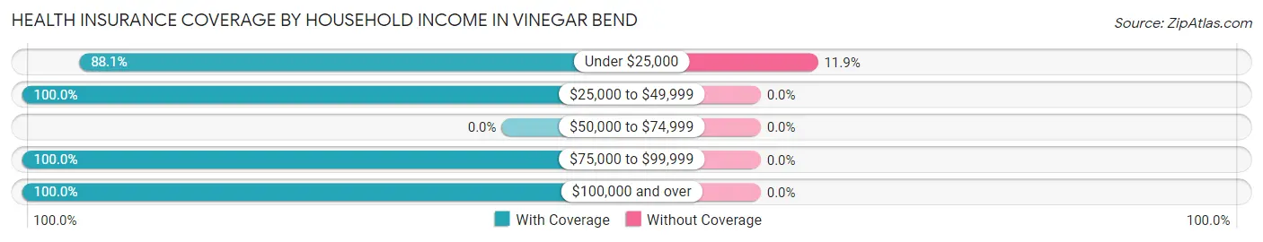 Health Insurance Coverage by Household Income in Vinegar Bend