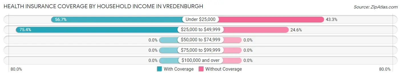 Health Insurance Coverage by Household Income in Vredenburgh