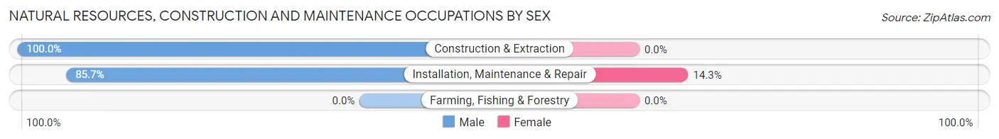 Natural Resources, Construction and Maintenance Occupations by Sex in Walnut Grove