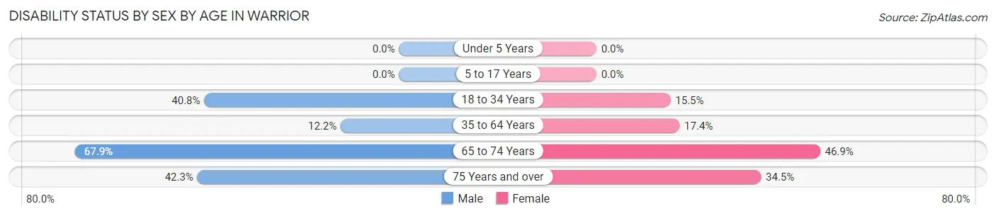 Disability Status by Sex by Age in Warrior