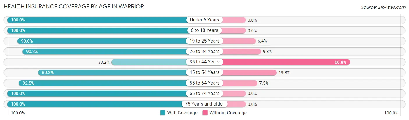 Health Insurance Coverage by Age in Warrior