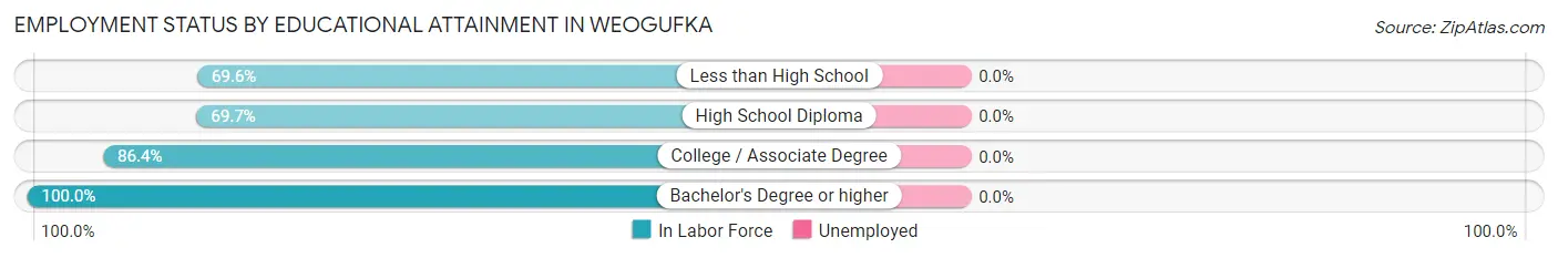 Employment Status by Educational Attainment in Weogufka