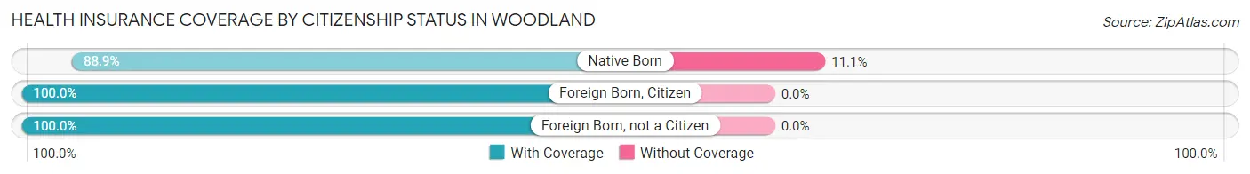 Health Insurance Coverage by Citizenship Status in Woodland
