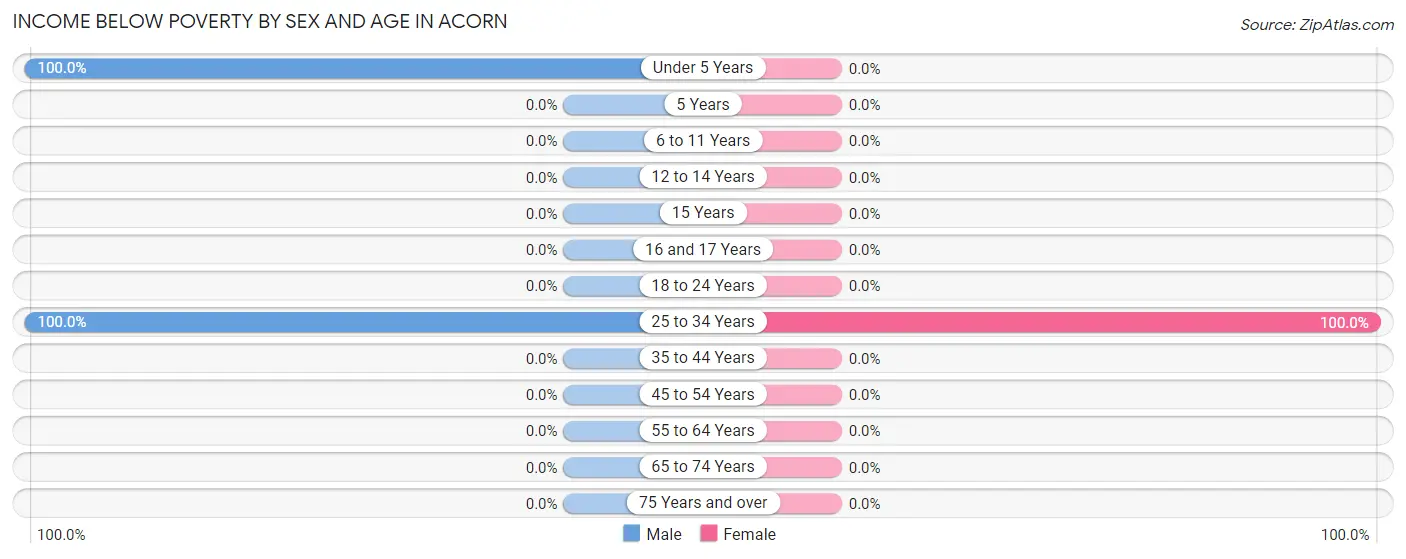 Income Below Poverty by Sex and Age in Acorn