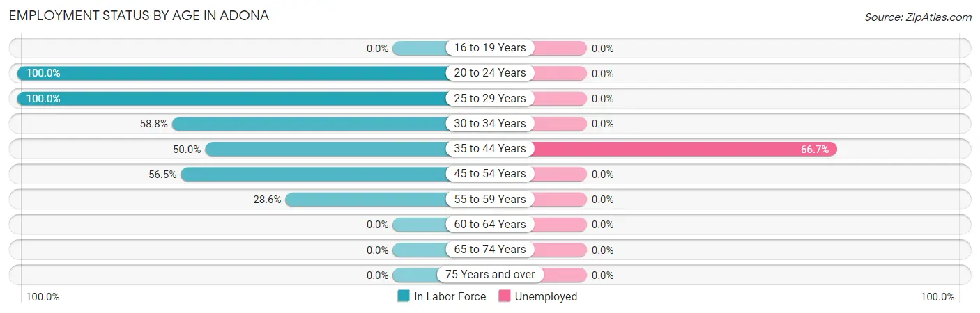 Employment Status by Age in Adona