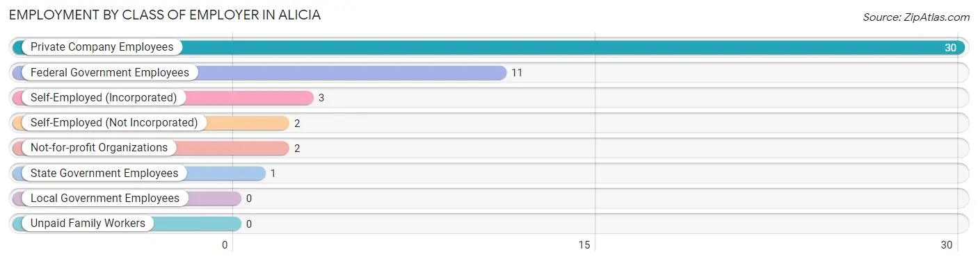 Employment by Class of Employer in Alicia