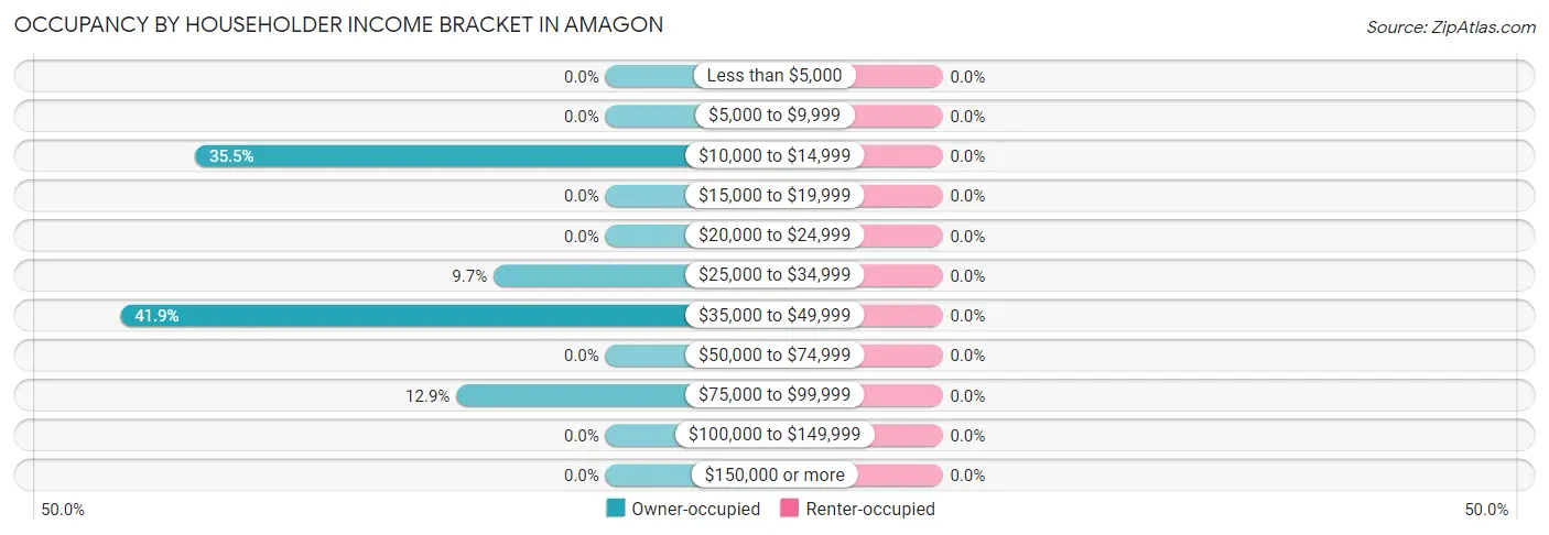 Occupancy by Householder Income Bracket in Amagon