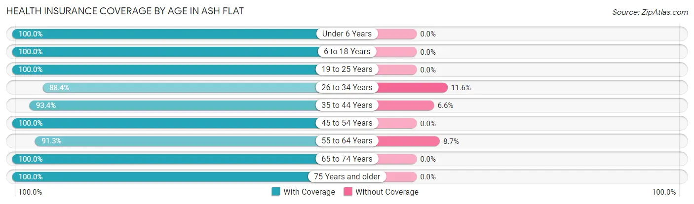 Health Insurance Coverage by Age in Ash Flat