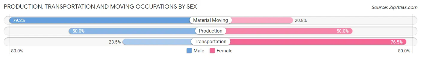 Production, Transportation and Moving Occupations by Sex in Ash Flat