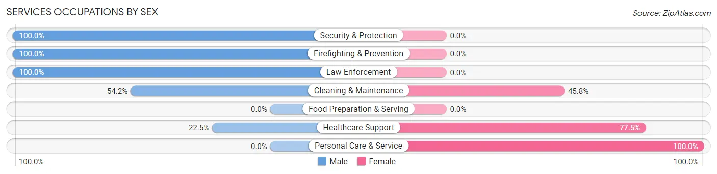 Services Occupations by Sex in Ash Flat