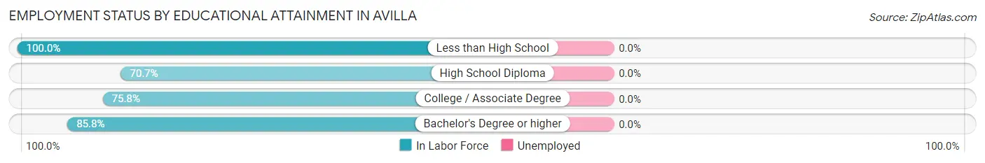 Employment Status by Educational Attainment in Avilla
